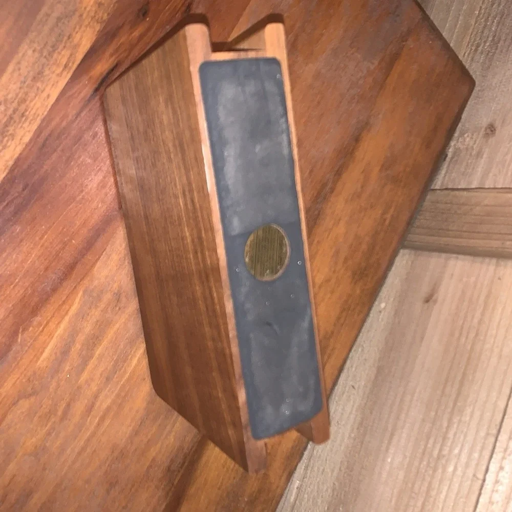 Vintage Laser Craft Carved Walnut  Wood Letter Holder Pelican Harbor Made in USA